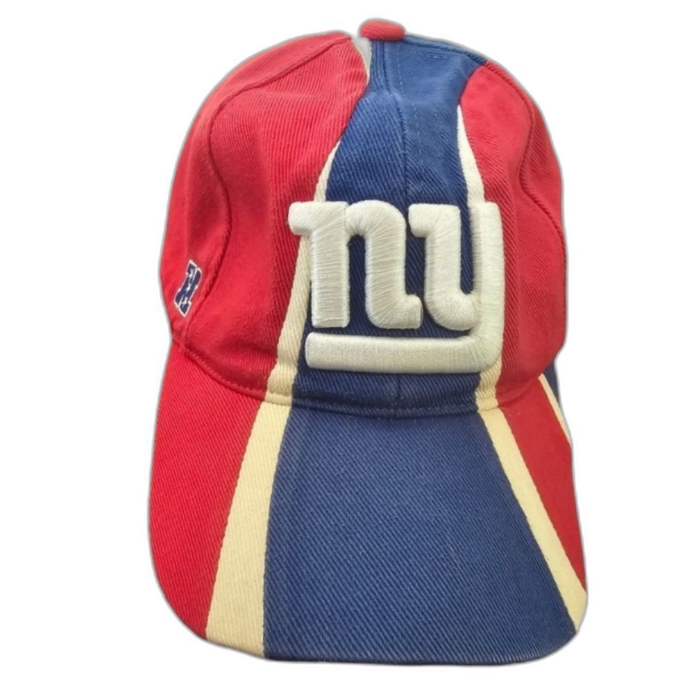 Vintage NY Giants Reebok NFL Equipment Hat Y2K Strapback Football Cap Red Blue